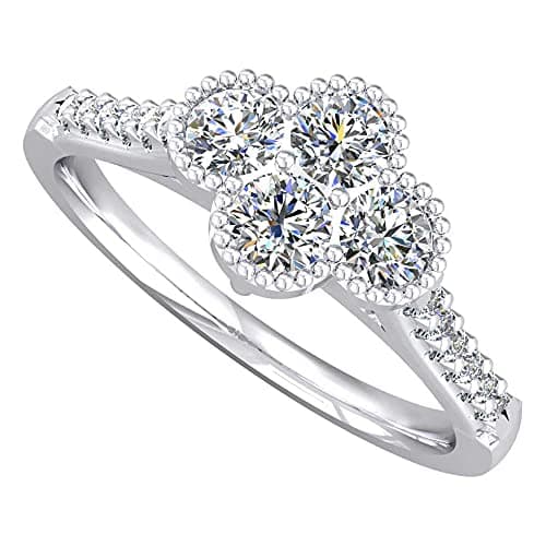 Image of 18ct White Gold Beaded Diamond Cluster Ring 9715/18W/DQ10 M