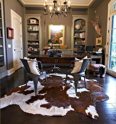 Image of REAL/GENUINE COWHIDE LEATHER RUGS TRICOLOR COW FUR HIDE SKIN CARPET AREA (BLACK & WHITE, LARGE [20-24 SQFT])