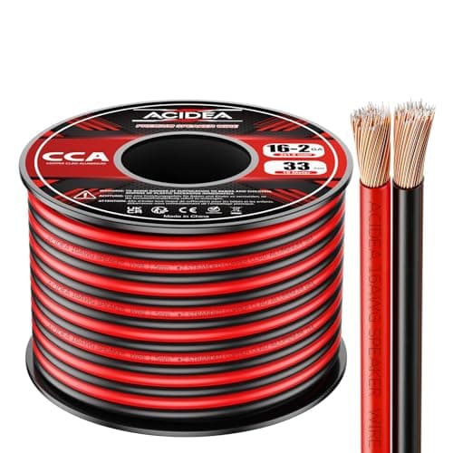 Image of Acidea Speaker Wire - 16 Gauge 2 x 1.5mm² - Copper Clad Aluminum Speaker Cable, 10m CCA Audio Cables Great Use for Car Audio, Home Theater (Red/Black)