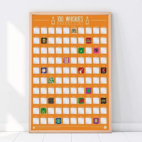 Image of Gift Republic 100 Whiskies Scratch Poster, Brown