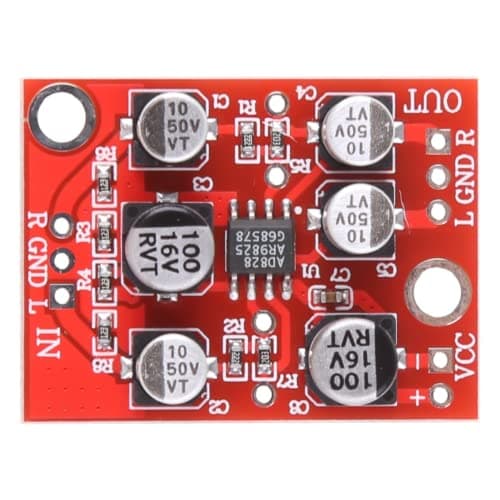 Image of Fasizi DC 5V-15V 6V 12V AD828 OP Amp Preamplifier Board Stereo Audio Preamp Module
