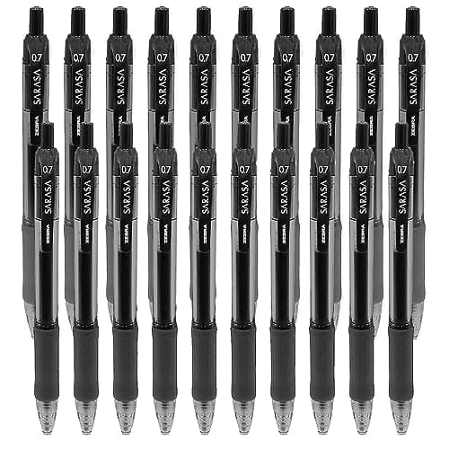 Image of Zebra - Sarasa Retractable Gel Ink Rollerball - Fast Drying - 0.7mm - Black Ink (20)