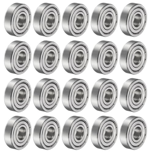 Image of sourcing map 20pcs 6200ZZ Deep Groove Ball Bearings 10 x 30 x 9mm Carbon Steel Double Shield Bearings C3 Clearance Grade for Electric Motor, Home Appliances, Garden Machinery, Silver