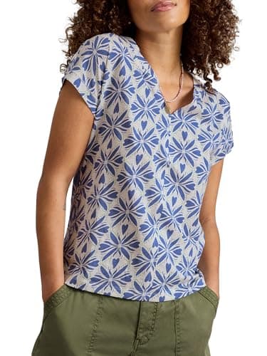 Image of White Stuff Women's Nelly T-Shirt (Pack of 1), Blue Mlt, 12