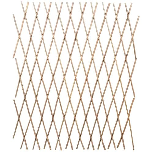 Image of vidaXL Willow Trellis Fence 90x180cm - Extendable Wood Palisade for Garden, Deck, and Patio, Brown Willow Trellis Panel Set (5 pcs)