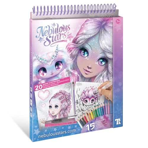 Image of Nebulous Stars Ensemble d'aquarelle avec Estrelia - 20 illustrations uniques, 15 crayons watercolours, pinceau rechargeable and outils artistiques pour enfants à partir de 7 ans