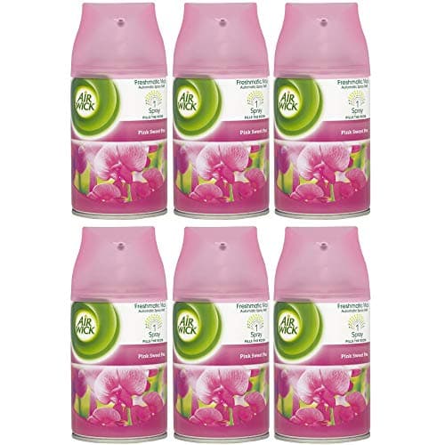 Image of Airwick Pink Sweet Pea Air Freshener, Freshmatic Auto Spray, Refill 250 ml x 6