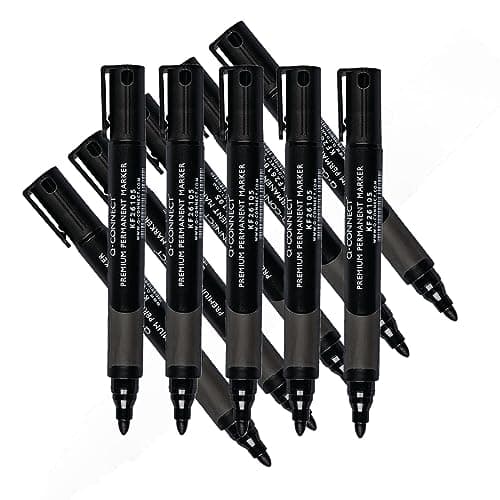 Image of Q-Connect Premium Permanent Marker Pen Bullet Tip Black (Pack of 10)