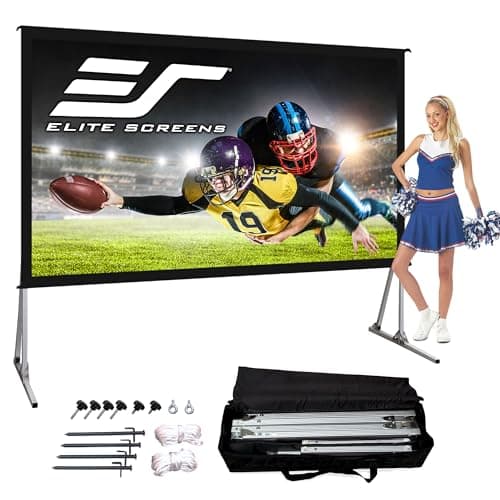Image of Elite Screens Yard Master 2, 120-INCH Outdoor Indoor Projector Screen 16:9, Fast Easy Snap On Set-up Freestanding Portable Movie Screen Foldable Front Projection, OMS120H2