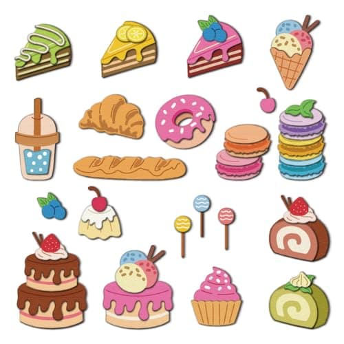 Image of DELORIGIN Dessert Theme Cutting Dies Cake Dies Cut Metal Die Cuts Embossing Stencils Template Dies for Card Making Decoration DIY Scrapbooking Photo Album Afternoon Tea Party Invitation Card Supplies