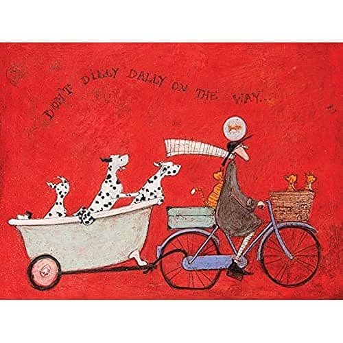 Image of Sam Toft Don't Dilly Dally on the Way Canvas, Multi-Colour, 30 x 40 cm