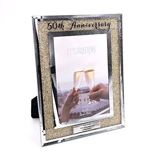 Image of Personalised 50th Golden Anniversary Crystal Border Photo Frame