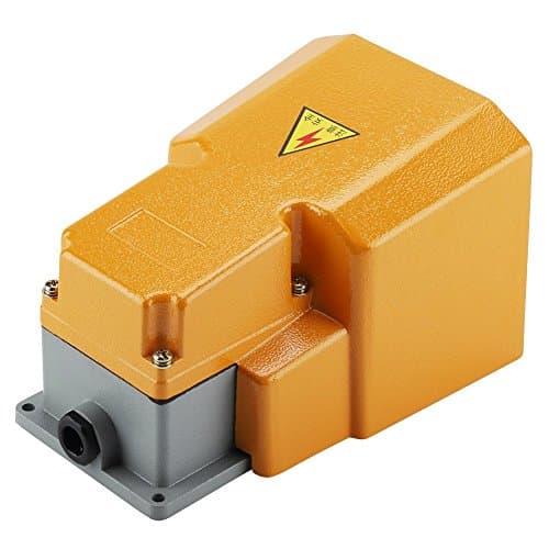 Image of Hilitand 250V 10A Industrial Foot Switch Aluminum Alloy Foot Pedal On/Off Switch with Guard Aluminum Foot Switch for Machine Tools