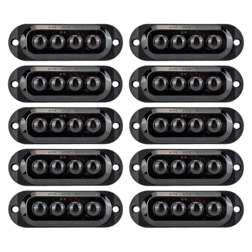 Image of Krtopo 10PCS 4 LED Side Marker Lights 12-24V LED Side Indicator Trailer Corner Position Lamps 3000k Warning Light Universal Waterproof for Truck RV Caravan Lorry Car Bus (Amber, 86mm*28mm*10mm)