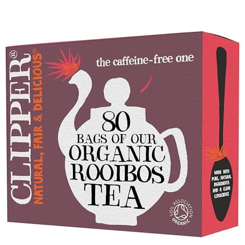 Image of Clipper Organic Redbush Tea Bags | 80 Pure Caffeine Free Rooibos Tea Bags for Home or Office | Eco-Conscious Herbal Tea Bags | Natural, Unbleached, Compostable, Plant-Based & Biodegradable Teabags