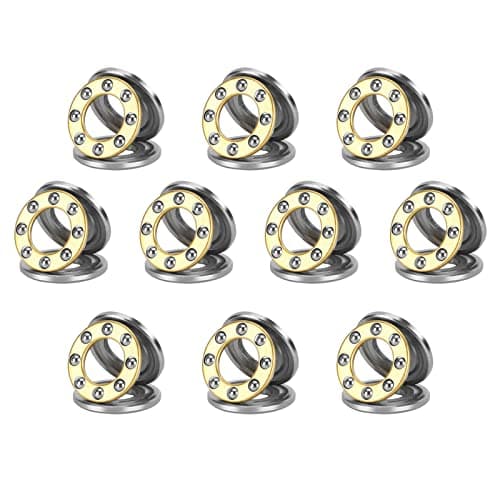 Image of HiPicco Thrust Ball Bearings, 10pcs F7-13M Miniature Plane Axial Ball Bearing 3-in-1, 7mm x 13mm x 5mm Chrome Steel Single Direction