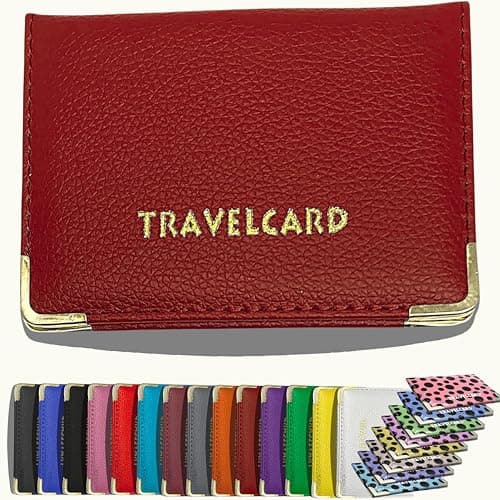 Image of HITHIKA - New Leather Oyster Travel Card Bus Pass Holder Wallet Rail Card Cover CASE (Maroon)