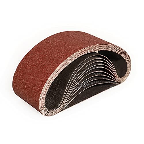 Image of Sruhrak 100X610mm Abrasive Sanding Belt Set - 12 Pack 80 Grits Sandpaper Belts for Portable Belt Sander