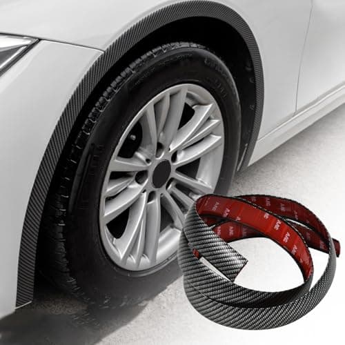 Image of XhuangTech 2 Pack Car Wheel Arch Trim, 1.5M x 3.5CM Universal Wheel Fender Lip Mudguards Set, PVC Auto Wheel Tyre Eyebrow Expander Protector, Car Wheel Arch Trim Lip Fender Flares (Carbon Fiber)