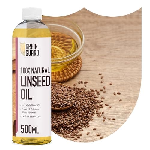 Image of GRAIN GUARD Raw Linseed Oil for Wood | 500ml | 100% Pure & Natural | Food-Safe Wood Oil | Protect & Enhance Wood Furniture | Perfect for Sealing & Preserving Natural Wood Beauty | Interior Use