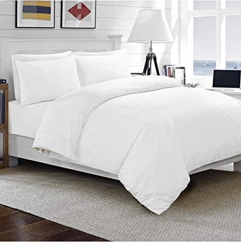Image of Sapphire Collection Luxury 100% Egyptian Cotton Duvet Quilt Cover & Pillowcase Bedding Set (White, Single)