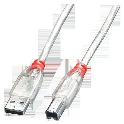 Image of Lindy 0.5m USB 2.0 Cable - Type A To B, Transparent