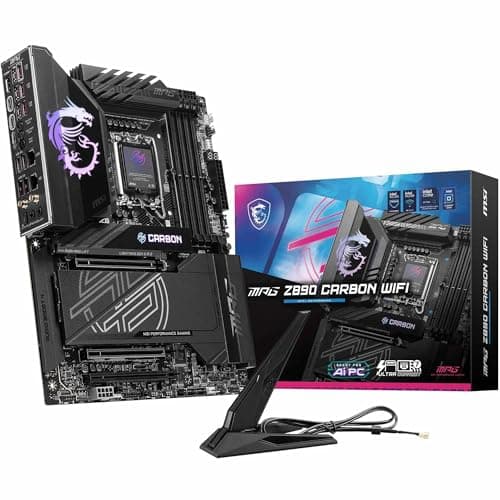 Image of MSI MPG Z890 CARBON WIFI Motherboard, ATX - Supports Intel Core Ultra Processors (Series 2), LGA 1851-110A SPS VRM, DDR5 Memory Boost 9200+ MT/s (OC), PCIe 5.0 x16 & 4.0 x16, M.2 Gen5, Wi-Fi 7, 5G L