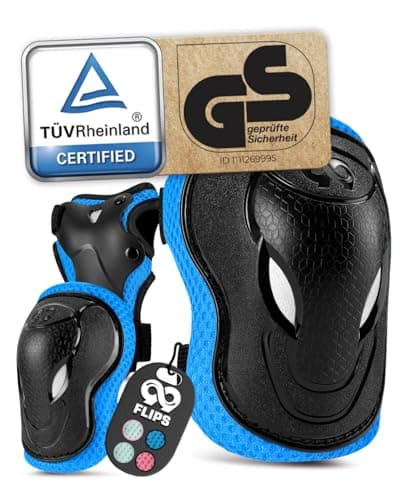 Image of 99FLIPS Knee Pads for Kids - Girls Knee and Elbow Pads for Children and Toddler - Skateboard, Inline Skating & Scooter - Size SM Blue