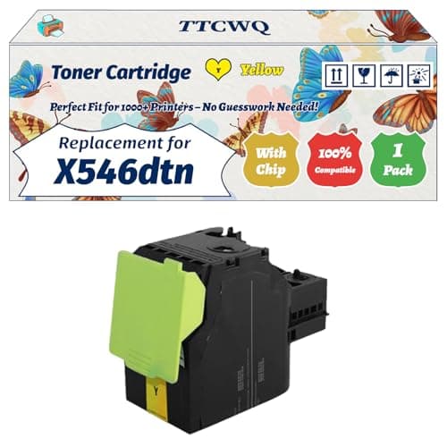 Image of Compatible for Lexmark X546dtn Toner Cartridge Work for Lexmark C546 C546dtn X544 X544dtn X546dtn Printers, with Chip, High Yield 2500 Pages, High-Definition Printing (1 Pack Yellow)