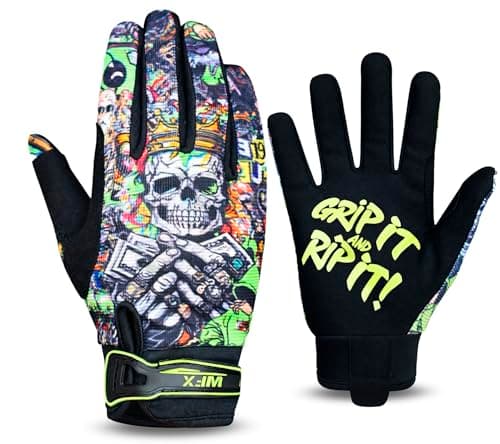 Image of WFX Motorbike Gloves for Men & Women, Skeleton-Paw Cycling Gloves Breathable Touchscreen Dirt Bike Racing Gloves for ATV, MTB, BMX & Motocross Riding Racing, Bicycle (Green, L)