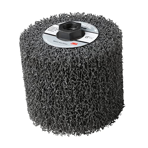 Image of Scotch-Brite(TM) Match and Finish Flap Brush, Aluminum Oxide, 4-1/2" Diameter x 4" Width, 5/8"-11 Thread, Extra Coarse Grit (Pack of 1)