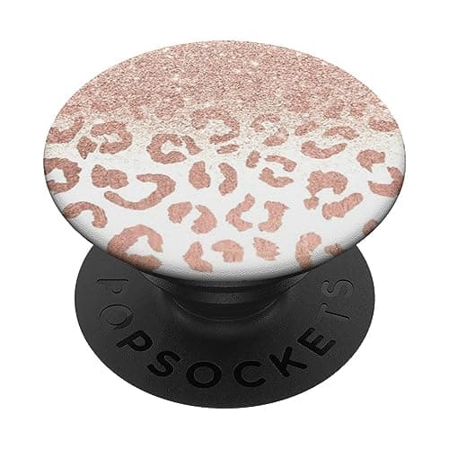 Image of Rose-Gold Leopard Phone Grip PopSockets Adhesive PopGrip