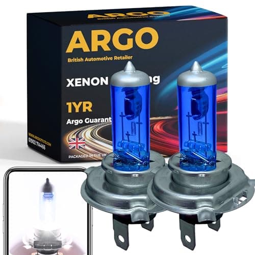 Image of Argo H4 Headlight Bulbs 55w Xenon White 6000k 12v Car Headlight Bulb High Low Dipped Main Beam Headlamp Super Bright Halogen Upgrade Car Light Bulbs 472 P43t 472c Headlight Bulbs