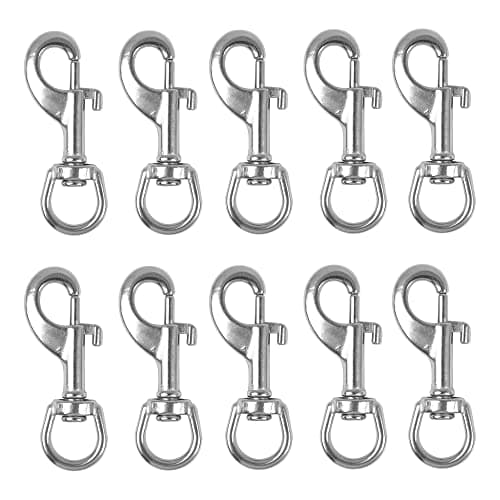 Image of CNBTR Round Eye Swivel Bolt Snap Hooks Key Chain Clip Stainless Steel 80mm Silver Set of 10