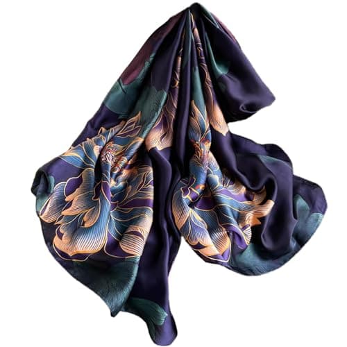 Image of FAIRYGATE Scarves for Women Vintage Floral Print Scarfs Large Party Essentials for Womens Lightweight Satin Silk Feeling Formal Neck Scarf Head Hair Wraps 87040
