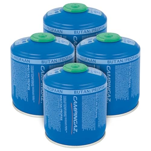 Image of Campingaz CV 300 Plus gas cartridge 4-Pack, valve cartridge with patented Easy Clic Plus Technology, suitable camping stoves, camping grills or lamps, 240 g butane/propane mix (80/20)