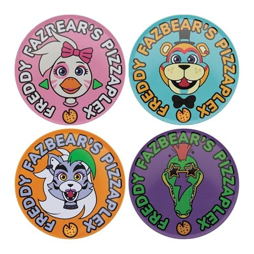 Image of Five Nights at Freddy's Coasters Set of 4 – Officially Licensed Metal Drink Coasters with Printed Designs – FNAF Merchandise for Gamers & Fans