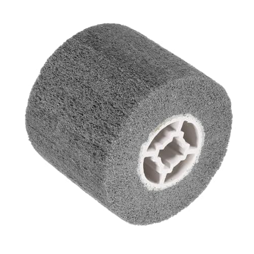 Image of sourcing map 120mmx100mm 40 Grit Non-Woven Polishing Burnishing Wheel Nylon Wire Drawing Abrasive Flap Wheel for Stainless Steel Copper, Grey