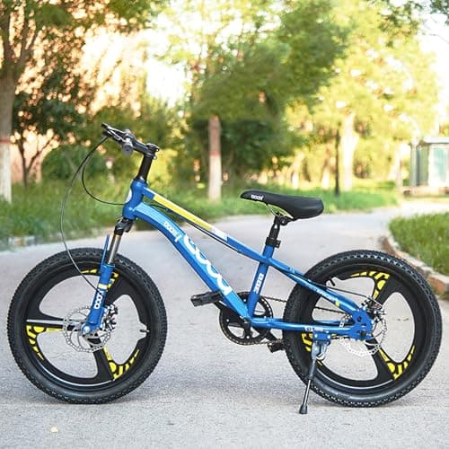 Image of BSTSEL 18" 20" 22" 24" Inch Wheels Kids Bike for Aged 6-16 Boys Girls Children Bicycle Child Road Bike Shock Absorber Bike 3 Spoke Design Adjustable Height Bikes (Blue, 18 inch)