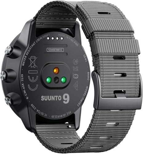 Image of NotoCity Breathable watch strap for Suunto 9/9 Baro/D5/7 24mm,Durable 24mm Nylon watch strap compatible with Suunto Spartan Spor/Spartan Spor Wrist HR/Baro,grey
