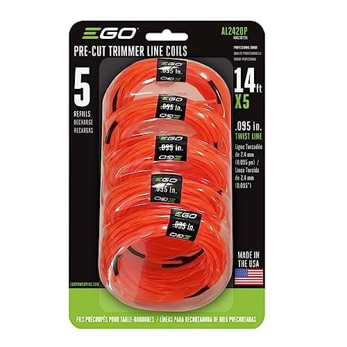 Image of EGO Power+ AL2420P Pre-Cut 0.095-Inch Twisted Line (5-Pack) for EGO 56-Volt 15-Inch Trimmer & Multi-Head String Trimmer Attachment Orange
