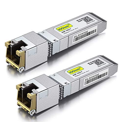 Image of 10Gtek [2 Pack 10Gb SFP+ RJ45 Copper Module 30-meter, 10GBase-T SFP+ Transceiver Compatible for Cisco SFP-10G-T-S, Ubiquiti UniFi UF-RJ45-10G, Netgear, Mikrotik S+RJ10, TP-Link, D-Link