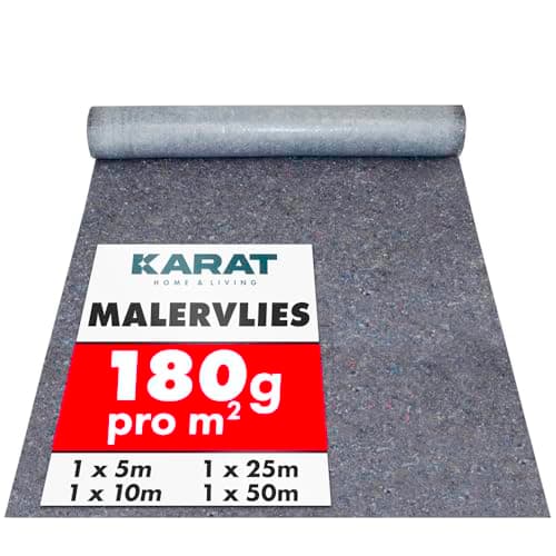 Image of KARAT Painter's Fleece Roll 10m x 1m, Painter's Cover Fleece 10m² with Anti-Slip Coating, Reusable Painter's Carpet for Painters & Craftsmen, Cover Fleece for Floor 180g/m²