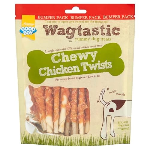 Image of Good Boy Wagtastic Chewy Chicken Twists 320g" to "Good Boy Wagtastic Chewy Chicken Twists Pack of 2 x 320g