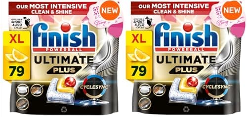 Image of Finish Powerball Quantum Ultimate Lemon Sparkle Dishwasher Pack of 2 x 70 Tablets