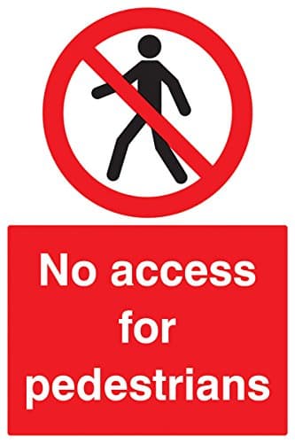 Image of Caledonia Signs 13208P No Access For Pedestrians Sign, Rigid Plastic, P: 600 mm x 400 mm