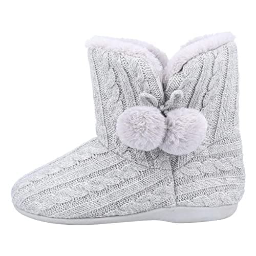 Image of Fleet & Foster Apple Womens Grey Bootie Slipper - Size 5 UK - Grey