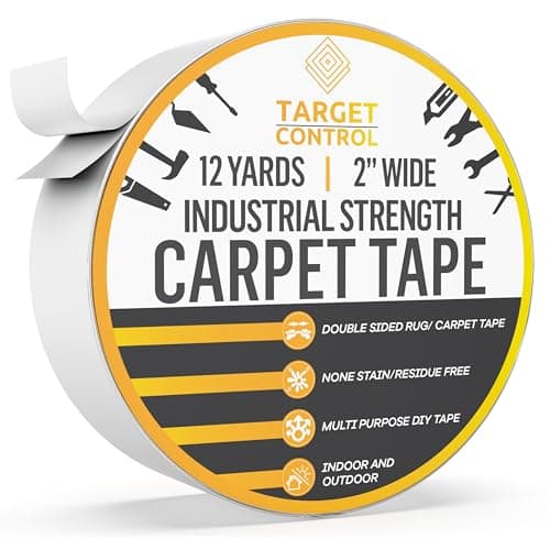 Image of Target Control 36ft / 2” Extra Wide Carpet Tape for Rugs on Carpet – Double Sided Carpet Tape Heavy Duty – Stop Rugs Moving, Non Slip Rug Gripper Tape