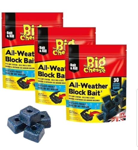 Image of THE BIG CHEESE 90 ALL WEATHER BLOCKS POISON BLOCK BAIT RAT MOUSE MICE RODENT