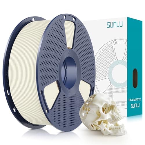 Image of SUNLU 3D Printer Filament PLA Matte 1.75mm, Neatly Wound Filament, Smooth Matte PLA Finish, Print with 99% FDM 3D Printers, 1kg Spool (2.2lbs), 330 Meters, Matte Bone White